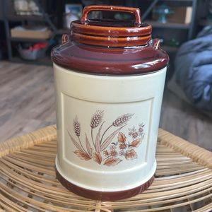 Vtg Sears Wheat Floral Canister